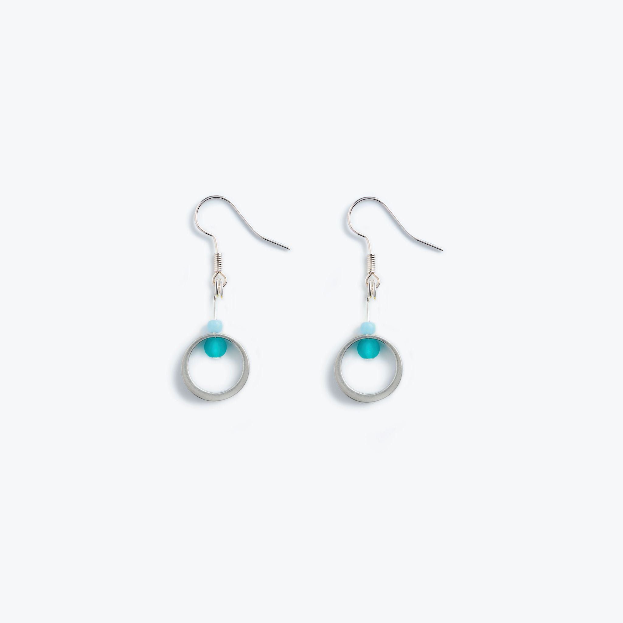 Ocea drop earrings in turquoise & sustainable pewter